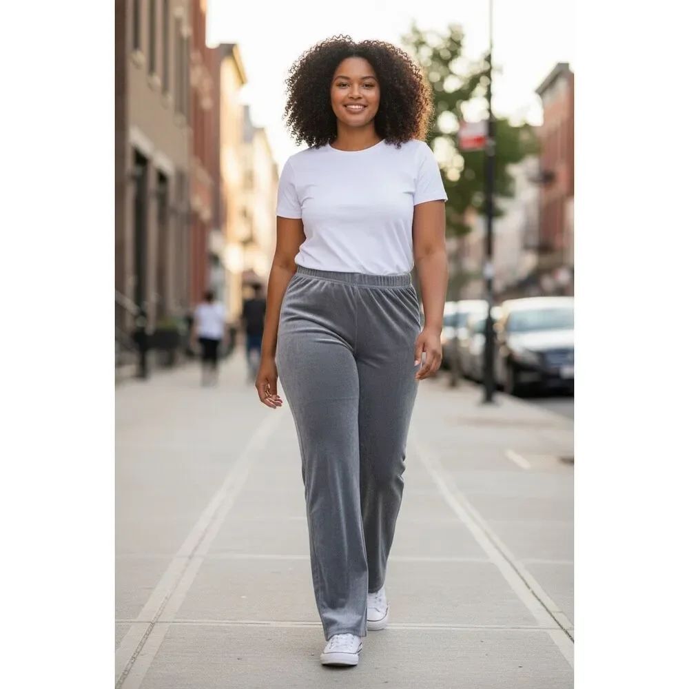 NWT Hue Straight Up Cool Cord Leggings XL Steel Gray